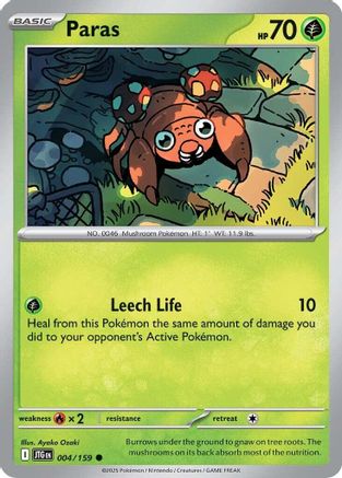 Image of Paras 004/159  - Reverse Holofoil SV09 Journey Together - Common