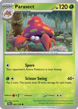 Image of Parasect 005/159  - Reverse Holofoil SV09 Journey Together - Common