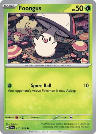 Image of Foongus 010/159  - Reverse Holofoil SV09 Journey Together - Common