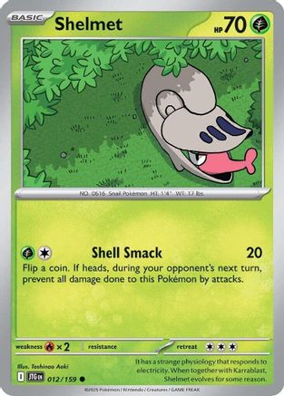 Image of Shelmet 012/159  - Reverse Holofoil SV09 Journey Together - Common