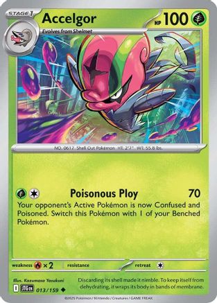 Image of Accelgor 013/159  - Reverse Holofoil SV09 Journey Together - Uncommon