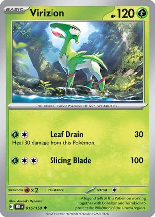 Image of Virizion 015/159  - Reverse Holofoil SV09 Journey Together - Uncommon