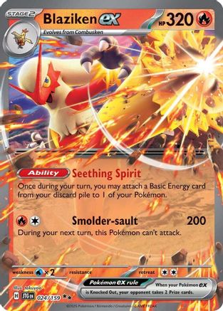 Image of Blaziken ex 024/159  - Holofoil SV09 Journey Together - Double Rare
