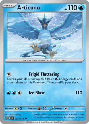 Image of Articuno 032/159  SV09 Journey Together - Uncommon