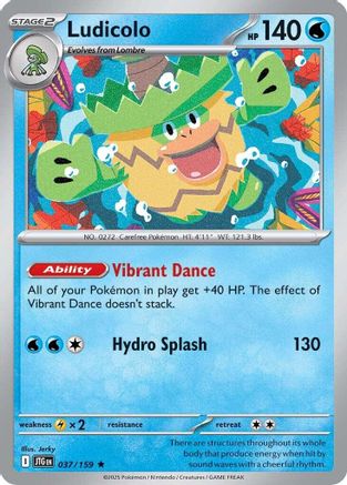 Image of Ludicolo 037/159  - Reverse Holofoil SV09 Journey Together - Rare