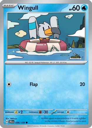 Image of Wingull 038/159  - Reverse Holofoil SV09 Journey Together - Common