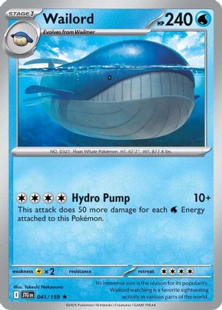 Image of Wailord 041/159  - Holofoil SV09 Journey Together - Rare