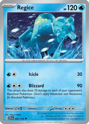 Regice 042/159  - Reverse Holofoil SV09 Journey Together - Uncommon