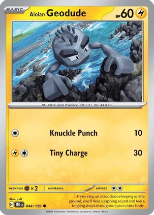 Image of Alolan Geodude 044/159  - Reverse Holofoil SV09 Journey Together - Common