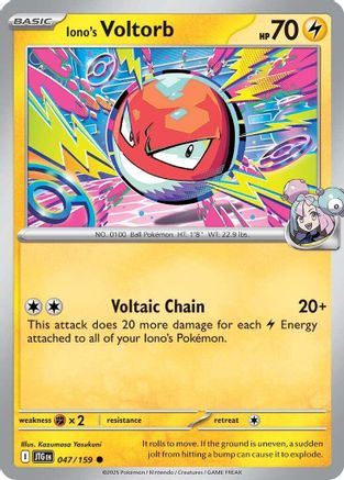 Image of Iono's Voltorb 047/159  - Reverse Holofoil SV09 Journey Together - Common