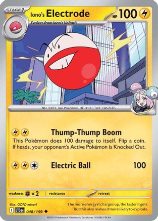 Image of Iono's Electrode 048/159  - Reverse Holofoil SV09 Journey Together - Uncommon