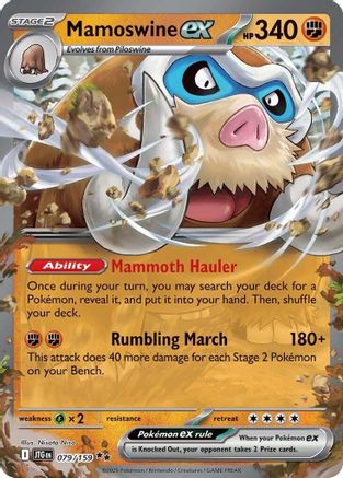 Image of Mamoswine ex 079/159  - Holofoil SV09 Journey Together - Double Rare