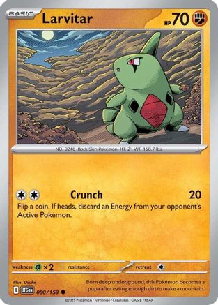 Image of Larvitar 080/159  - Reverse Holofoil SV09 Journey Together - Common