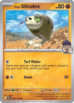Image of Hop's Silicobra 086/159  - Reverse Holofoil SV09 Journey Together - Common