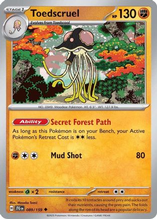 Image of Toedscruel 089/159  - Reverse Holofoil SV09 Journey Together - Uncommon
