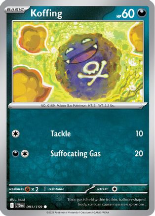 Image of Koffing 091/159  - Reverse Holofoil SV09 Journey Together - Common