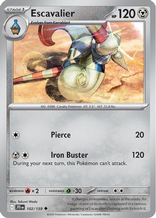 Image of Escavalier 102/159  - Reverse Holofoil SV09 Journey Together - Uncommon