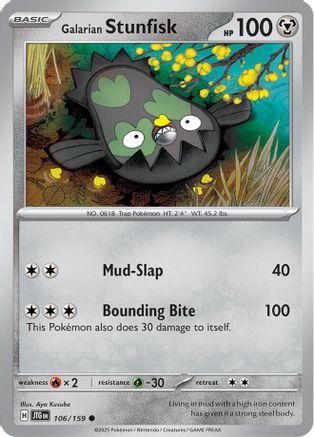 Image of Galarian Stunfisk 106/159  - Reverse Holofoil SV09 Journey Together - Common