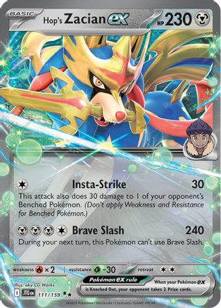 Image of Hop's Zacian ex 111/159  - Holofoil SV09 Journey Together - Double Rare