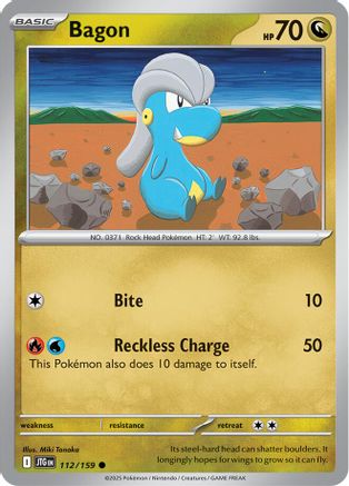 Image of Bagon 112/159  - Reverse Holofoil SV09 Journey Together - Common