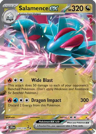 Image of Salamence ex 114/159  - Holofoil SV09 Journey Together - Double Rare