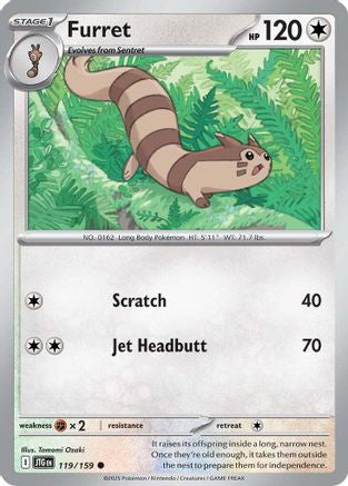 Image of Furret 119/159  - Reverse Holofoil SV09 Journey Together - Common