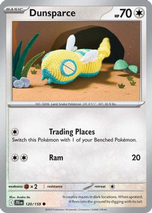 Image of Dunsparce 120/159  - Reverse Holofoil SV09 Journey Together - Common