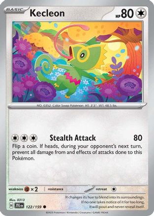 Image of Kecleon 122/159  - Reverse Holofoil SV09 Journey Together - Common