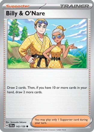 Image of Billy & O'Nare 142/159  - Reverse Holofoil SV09 Journey Together - Common