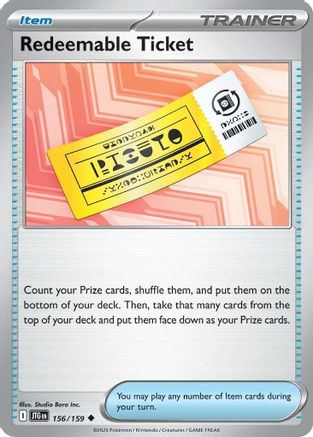 Image of Redeemable Ticket 156/159  SV09 Journey Together - Uncommon