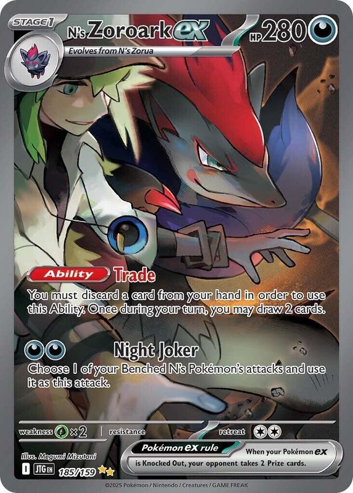 * N's Zoroark ex - 185/159 - SV09: Journey Together (JTG)