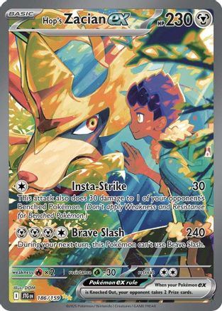 Image of Hop's Zacian ex 186/159  - Holofoil SV09 Journey Together - Special Illustration Rare