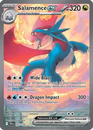 Image of Salamence ex 187/159  - Holofoil SV09 Journey Together - Special Illustration Rare
