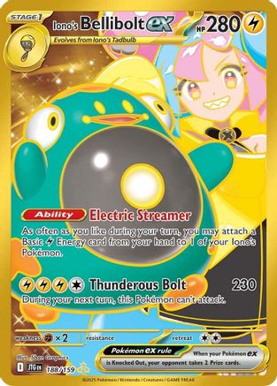 Image of Iono's Bellibolt ex 188/159  - Holofoil SV09 Journey Together - Hyper Rare