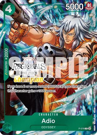 Image of Adio (Regional Champion Card Set 2025 Vol.1) (P-078) - One Piece Promotion Cards Foil