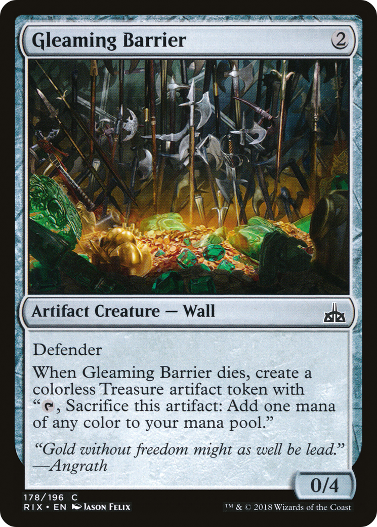 Image of Gleaming Barrier (RIX-178) - Rivals of Ixalan Foil