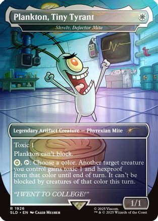 Image of Plankton, Tiny Tyrant - Skrelv, Defector Mite (Rainbow Foil) (SLD-1926) - Secret Lair Drop Series Foil