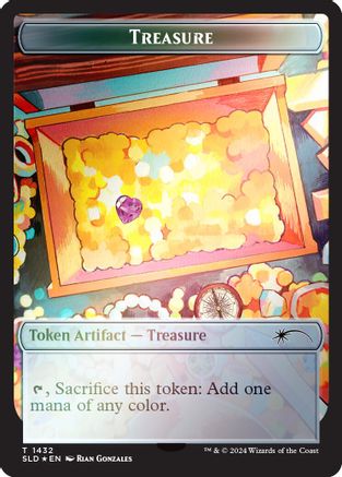 Image of Treasure Token (1432) (Rainbow Foil) (SLD-1432) - Secret Lair Drop Series Foil