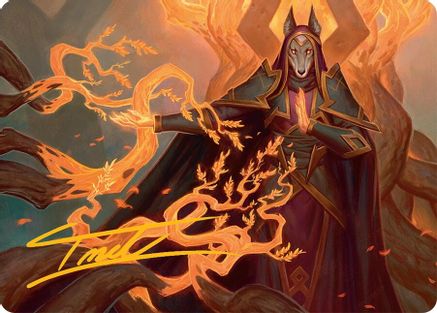 Image of Abzan Devotee Art Card (10/54) (Gold-Stamped Signature) (AATDM-010) - Art Series: Tarkir: Dragonstorm