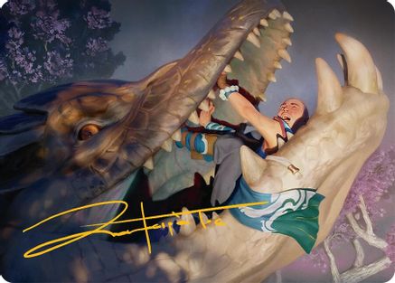 Image of Jaws of Defeat Art Card (53/54) (Gold-Stamped Signature) (AATDM-053) - Art Series: Tarkir: Dragonstorm