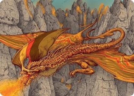 Image of Magmatic Hellkite Art Card (34/54) (AATDM-034) - Art Series: Tarkir: Dragonstorm