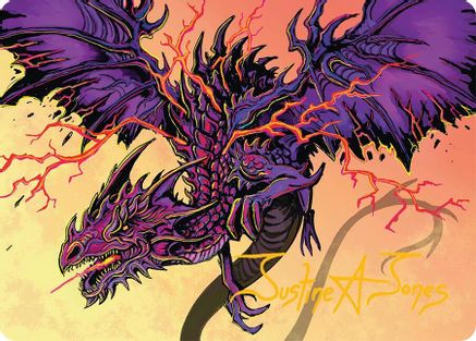 Image of Stormshriek Feral Art Card (35/54) (Gold-Stamped Signature) (AATDM-035) - Art Series: Tarkir: Dragonstorm