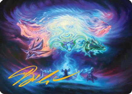 Image of Call the Spirit Dragons Art Card (21/54) (Gold-Stamped Signature) (AATDM-021) - Art Series: Tarkir: Dragonstorm