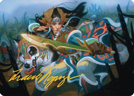 Image of Eshki Dragonclaw Art Card (23/54) (Gold-Stamped Signature) (AATDM-023) - Art Series: Tarkir: Dragonstorm