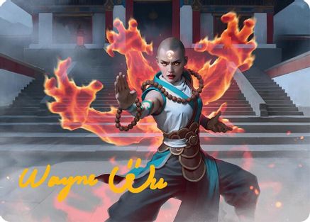 Image of Flamehold Grappler Art Card (24/54) (Gold-Stamped Signature) (AATDM-024) - Art Series: Tarkir: Dragonstorm