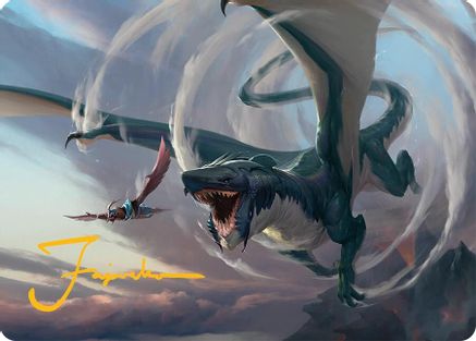 Image of Whirlwing Stormbrood Art Card (27/54) (Gold-Stamped Signature) (AATDM-027) - Art Series: Tarkir: Dragonstorm