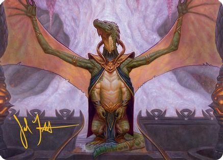 Image of Kheru Goldkeeper Art Card (36/54) (Gold-Stamped Signature) (AATDM-036) - Art Series: Tarkir: Dragonstorm