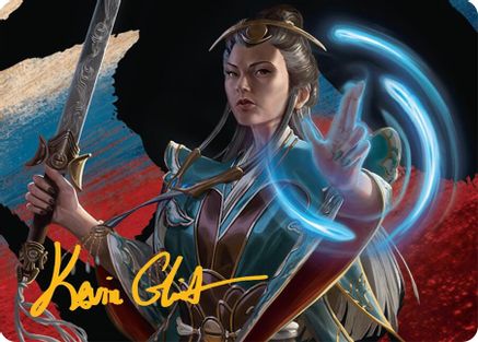 Image of Narset, Jeskai Waymaster Art Card (44/54) (Gold-Stamped Signature) (AATDM-044) - Art Series: Tarkir: Dragonstorm