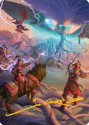 Image of All-Out Assault Art Card (50/54) (Gold-Stamped Signature) (AATDM-050) - Art Series: Tarkir: Dragonstorm
