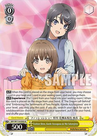 Image of Fashion Show, Kaede Azusagawa & Mai Sakurajima (SBY/W114-E005 R) - Rascal Does Not Dream Series